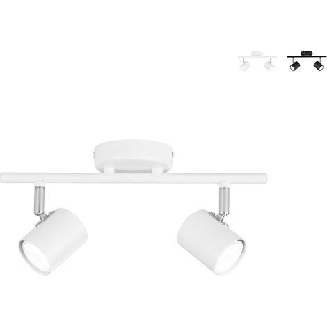 Decken- und Wandleuchte aus Metall mit 2 schwenkbaren Spots Zero - Weiß