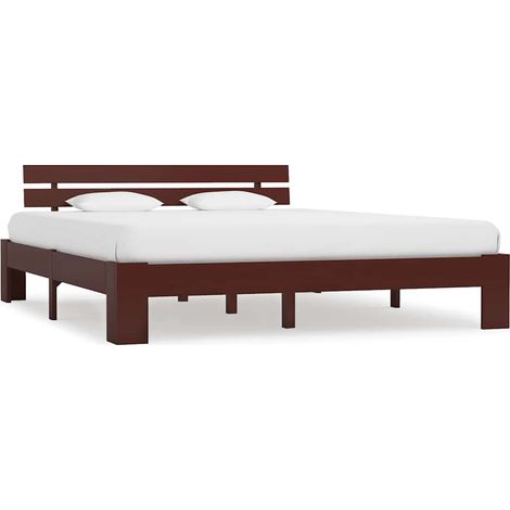 Giroletto senza Materasso Marrone Scuro 160x200 cm Legno Pino vidaXL