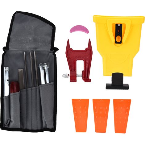 Kit d'affûtage de chaîne de tronçonneuse avec limes de 5/32, 3/16 et 7/32 pouces, outil en pierre, outil de coupe pour vis de tourillon (1/5)