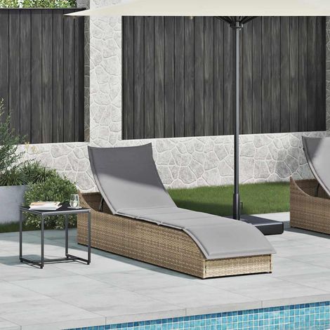 Maison Exclusive - Klappliege mit Auflage und Stauraum Beige Poly