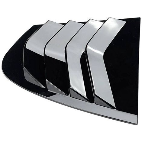 1 pair. Color: Glossy black. Material: ABS. Triangular protective stickers for the rear window air vents of motor vehicles, glossy black.
