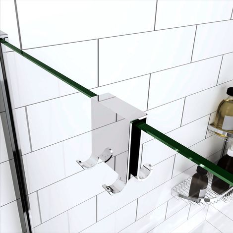 Set completo di 4 Ganci porta-accessori portasciugamani adattabile box doccia in Vetro di spessore da 8-10 mm (1/2)