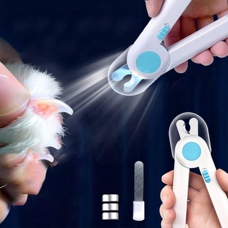 Cortaúñas para mascotas con iluminación LED, diseño profesional a prueba de salpicaduras, adecuado para mascotas pequeñas y medianas. (1/5)