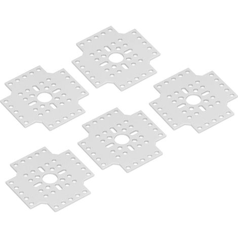 Plaque perforée en alliage d'aluminium à cinq trous pour la fixation de composants angulaires dans les équipements de robotique