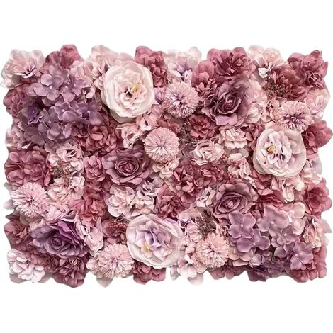 Blumenwand, Seidenmaterial, Anpassbares Design, Violettrosa, 60x40cm (1/2)