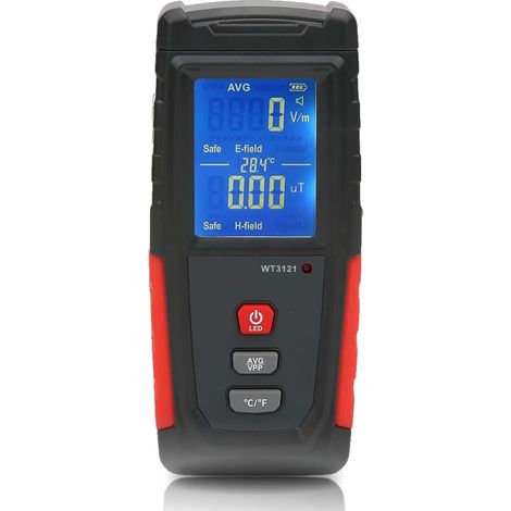 Détecteur de rayonnement de champ électromagnétique Mini compteur de poche numérique LCD EMF pour ordinateur portable à domicile Test de rayonnement de câble haute tension à micro-ondes, etc.