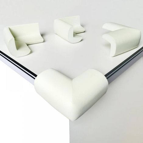 Lot de 8 protections d'angle de bureau en mousse souple pour bébé, protections d'angle antichoc à angle droit avec adhésif puissant (1/5)