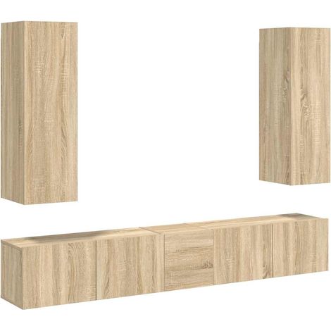 Maison Exclusive - 5-tlg. TV-Schrank-Set Sonoma-Eiche Holzwerksto
