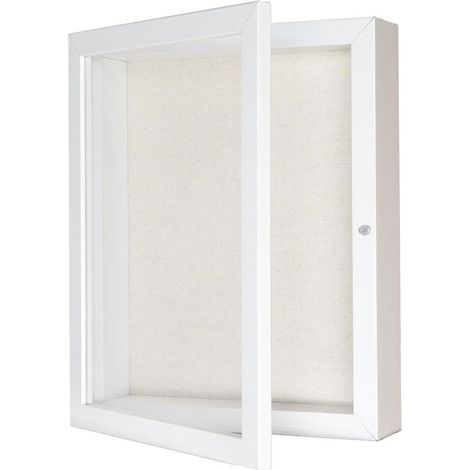 Cadre photo 3D - Cadre photo - Cadre photo à fermeture magnétique - Boîte vitrine - Cadre photo à monter soi-même - Cadre photo - 28 x 35 x 4 cm - Blanc - Plaque en plastique blanc (1/5)