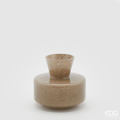 EDG Enzo De Gasperi Vaso Rotondo con Collo H 15 Cm D 16 Cm Waterproof Hazelnut (1/3)