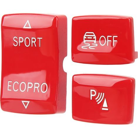 Kit de pomo de palanca de cambios, interruptor antideslizante ESP, botón Sport, sensor, llave de repuesto para F20 F21 F22 F23 para Serie 1, Serie 2, Serie 3, Serie 4 (Rojo). (1/5)