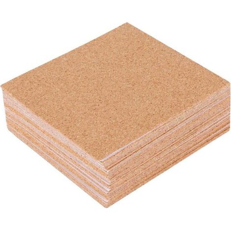 Sous Verres Adhésifs Liège 40 Pièces Carrés Protection Meuble Antidérapant Tapis