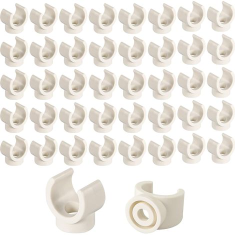 50pcs Clip de Tube PVC, 20mm PEX Tube U Crochet Clip Montage Plastique Tube Clip Collier de Fixation Tuyau Support Outil (1/5)
