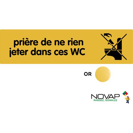 Plaque de porte Prière de ne rien jeter dans ces WC - Classique or 170x45mm - 4490922