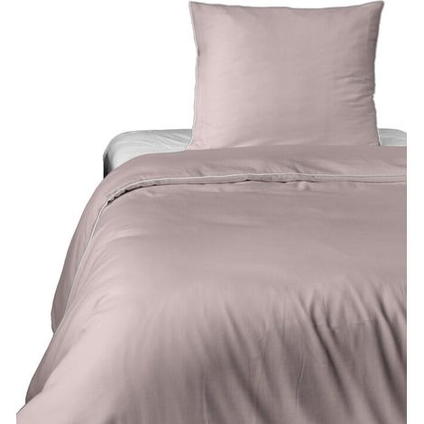 Completo letto in puro cotone 140x200 rosa cipria Premium (1/5)