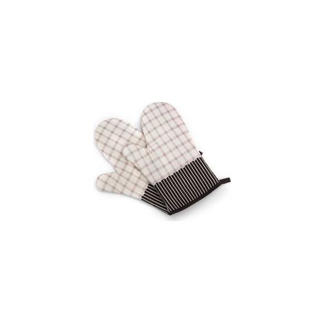 Paire de gants mitaine en coton antidérapants résistants à la chaleur, pour four, micro-ondes, BBQ – (1/5)