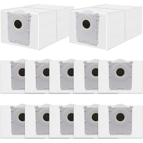 Lot de 12 Sacs pour Ecovacs Deebot X9 Pro/X8 Omni, T50/T50 Pro/T50 Max Omni, T30C Pro, T80 Omni Aspirateur Robot, Sacs à poussière Antibactériens, Kit Accessoires de Rechange DDB030041