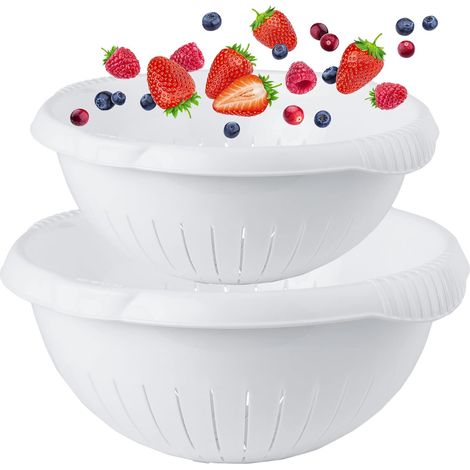 1 x Multi Purpose 30cm Ice White Colander Filter Basket (1/2)
