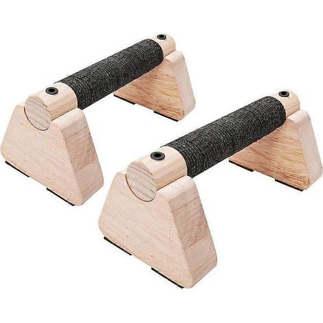 Barre de musculation en bois avec parallettes et barres parallèles pour pompes. idéale pour une salle de sport à domicile. (1/5)