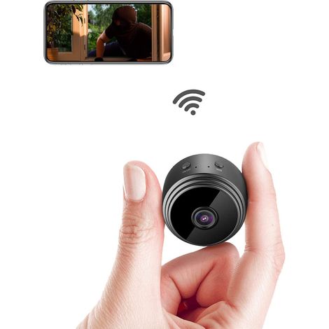 Mini caméra réseau ultra-compacte IP 1080p avec détection de mouvement et vision nocturne, idéale pour surveiller bébé et animaux domestiques (compatible iPhone/Android/iPad). (1/5)