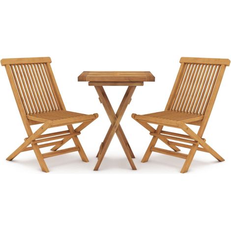 Ensemble à manger de jardin 3 pcs,Salon de jardin Bois de teck massif CFW41668 (1/5)