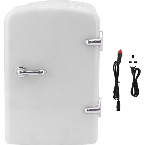 Mini réfrigérateur 4L portable, glacière chauffante personnelle, froid et chaud, prise DC12V voiture et AC100‑240V incluse, blanc, prise UK, pour soins de la peau et boissons (1/5)
