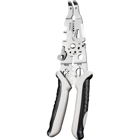Dénudeur multifonctionnel,Outil professionnel de dénudage de fils,Coupe-câble électrique portable,Pince à sertir d'électricien avec boucle de verrouillage métallique (1/5)