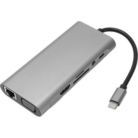 Station d'accueil USB C 11-en-1 Hub Multimédia HDMI VGA PD 5Gbps pour Ordinateurs Portables (1/5)