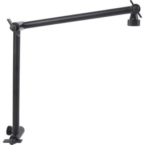 Rallonge de pommeau de douche de 45 cm (18 pouces), hauteur réglable pour les pommes de douche à effet pluie de norme américaine, noir mat. (1/3)