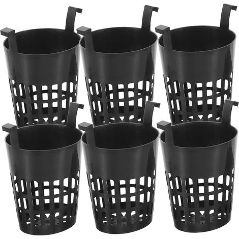 PACKOVE Lot de 6 paniers plantation en plastique noir avec fentes (1/5)