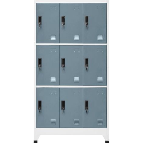 Maison Exclusive - Armadietto Grigio Chiaro e Scuro 90x45x180 cm in Acciaio (1/5)