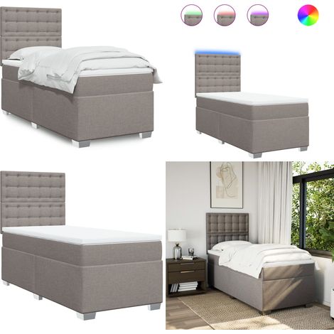 Boxspringbett mit Matratze Taupe 90x190 cm Stoff - Boxspringbett - Doppelbett - Bettenrahmen - Lattenrost - Matratze - Home & Living (1/5)