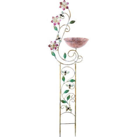 Abbeveratoio per uccelli da giardino in ferro anticato decorativa multicolore Calamba (1/5)