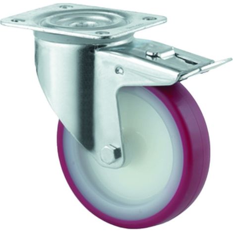 Roulette de manutention 3477 UAR - pivotante à frein - 200 kg - 125 x 32 mm - TENTE