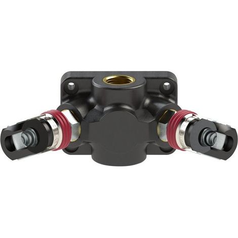Dispensador plástico fileteado 1xG1/2 zu 2xConexión pivotante 72 RIEGLER