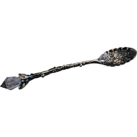 Cuillère à thé, café ou dessert vintage à motif floral sculpté, long manche en cristal, vaisselle ILSGreen Patina (1/5)