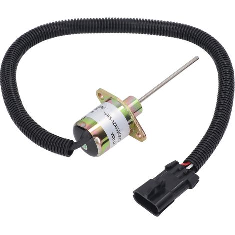 Électrovanne d'arrêt de carburant pour moteur d'excavatrice Kubota V2203 DI 12V CC (réf. 1503ES 12A5SUC9SCC28) (1/5)
