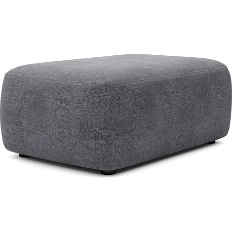 Pouf in Tessuto testurizzato grigio antracite - DAVISO (1/4)