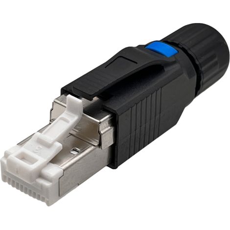 RJ45 STP-Stecker Kat. 6A 10G PoE+, werkzeuglose Montage für dickere Kabel (22–24 AWG) von Alantec