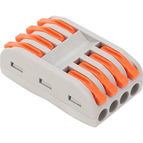 Connecteur électrique SPL-4, lot de 5, raccord rapide pour fils rigides et souples, borne de jonction monochrome, adaptateur de câble pratique. (1/5)