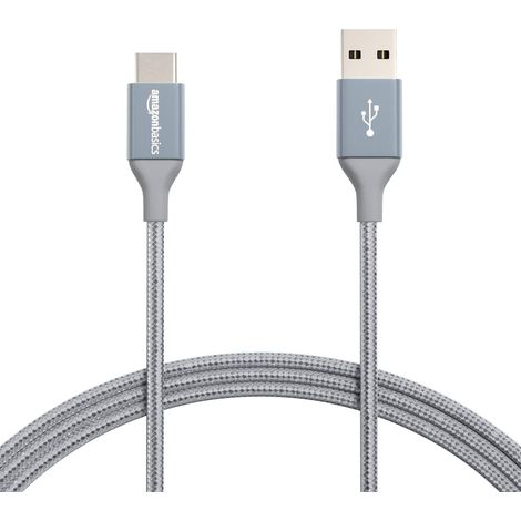 Câble de charge rapide USB-C vers USB-A 2.0, cordon tressé en nylon, 480Mbit/s, certifié USB-IF,pour Apple iPhone16/15,iPad,Samsung Galaxy,tablettes,ordinateurs portables,1.8m,gris foncé (1/5)