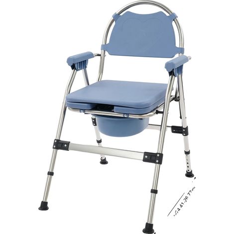 Silla azul plegable y regulable en altura (1/2)
