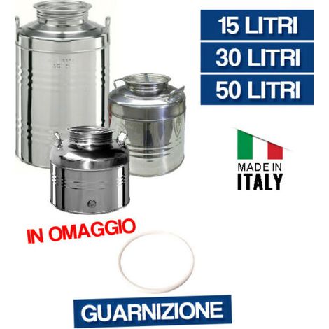 Contenitori Fusto In Acciaio Inox Olivari Per Olio Con Manici Tappo A Vite 15 Lt (1/10)