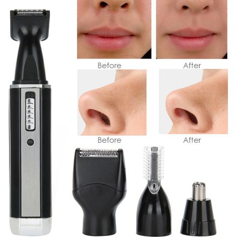 Tondeuse électrique 4-en-1 pour nez, oreilles, sourcils et barbe, épilation homme, outil multifonction, prise UE, charge USB, kit hygiène complet (1/5)