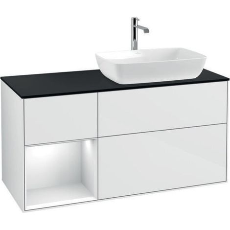 V&B Waschtischunterschrank FINION 1200x603x501mm Regal glos. wh glos. wh (1/4)