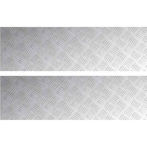 Plaques à damier 2 pcs Argent 100 x 30 cm Aluminium CFW475381 (1/5)