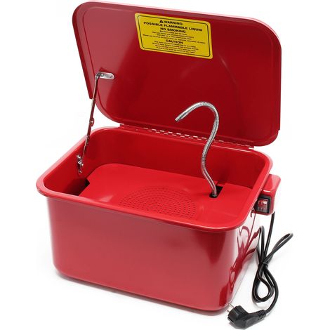 Wiltec – Fontaine de dégraissage 13l – Nettoyage pièces mécaniques avec pompe – Débit 15l/min – Construction acier robuste – Bac inclus (1/3)
