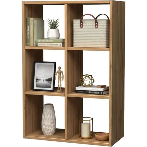 Dmora - Libreria Acquaro, Mobile con ripiani, Biblioteca da ufficio, 100% Made in Italy, Rovere, cm 60x25h90