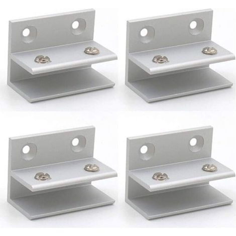 Lot De 4 Pinces À Verre En Forme De F, Support Mural, Pinces De Douche, Étagère, Panneaux De Serrage 10–12 Mm