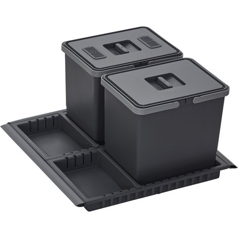 Abfallsammler Metropolis 15+15L mit Deckel Abfallsystem für Auszug Korpusbreite 60 cm (1/5)